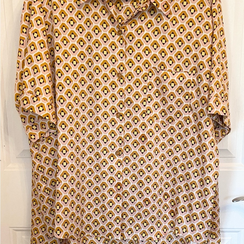 Zara Satin Short Sleeve Coordinate Set Size XXL